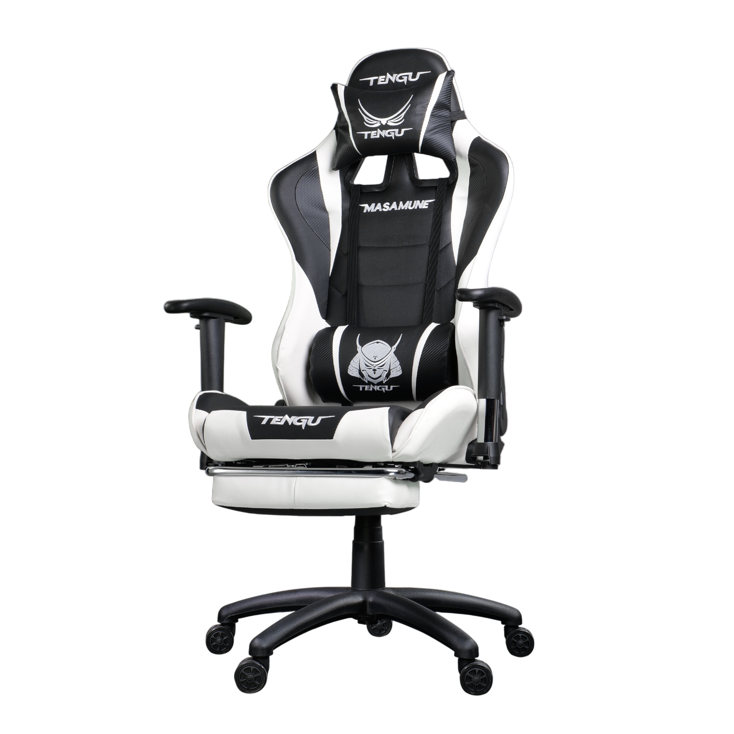 เก้าอี้เกมมิ่ง TENGUGAMINGGEARS รุ่น MASAMUNE (CH-MS-WH) สีขาว เบาะหนัง มีที่พักเท้า